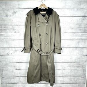 Joseph & Lyman Vtg Trench Coat Taupe Bradford Removable Wool Liner Sz 40S Collar